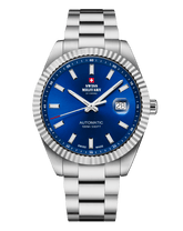 Klassische Schweizer Automatikuhr – Blau, Stahl | Swiss Military - SMA34110.03